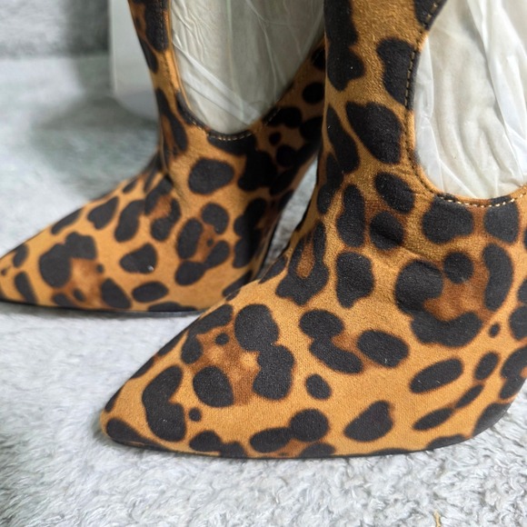 Jessica Simpson‎ Leopard Print Clear Stiletto Western Booties Heels Women 5M NIB - Picture 3 of 8